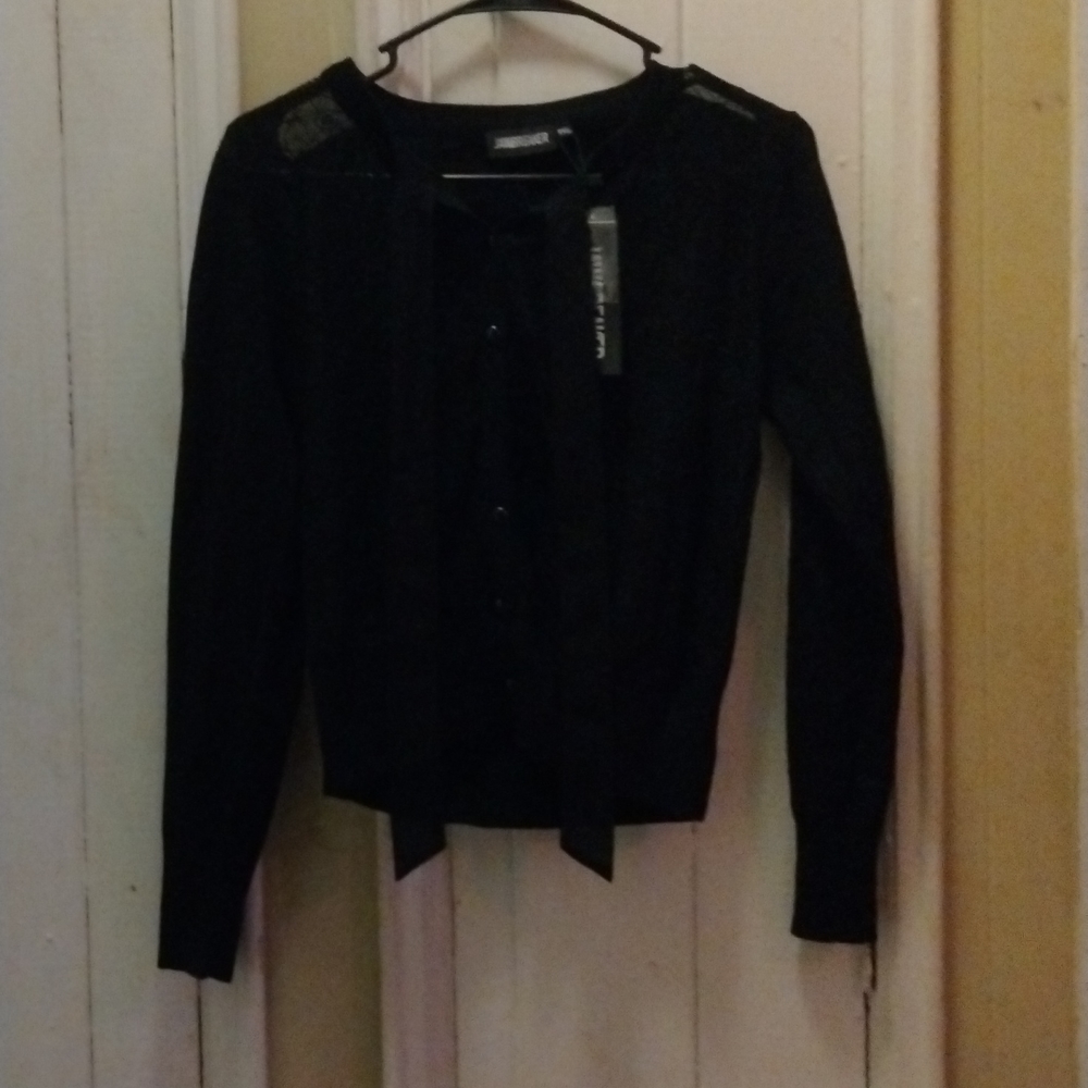 Jawbreaker spiderweb see thru black cardigan, goth, vampire, office, pinup